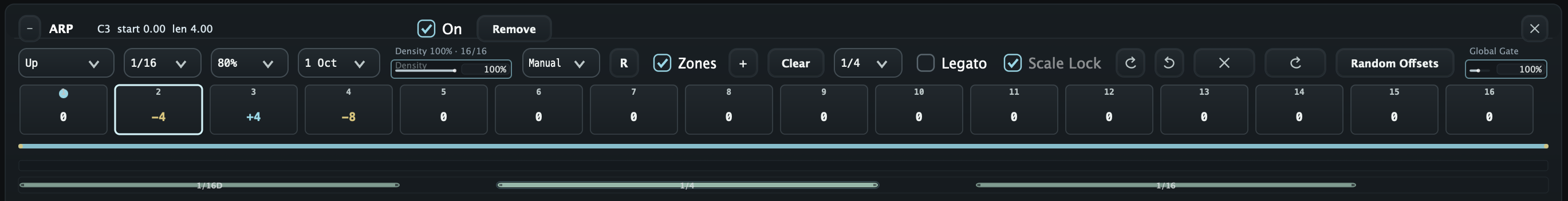 TRIG LAB Rate Zones showing three independent timing regions